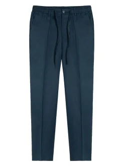 Pantaloni di lino blu navy