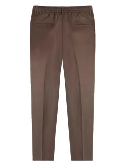 Pantaloni di lino marrone scuro