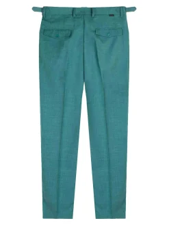 Pantaloni di miscela viscosa verde smeraldo
