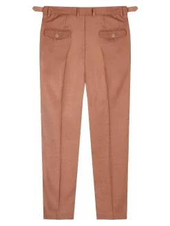Pantaloni di miscela viscosa color tabacco