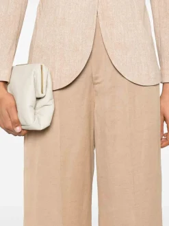 Pantaloni idra in lino beige