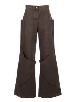 Pantaloni larghi marroni