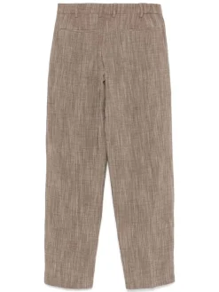 Pantaloni marroni in miscela di lino