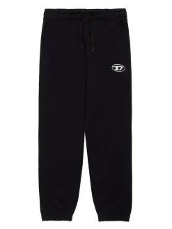 Pantaloni neri in cotone con logo