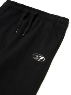 Pantaloni neri in cotone con logo