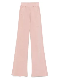 Pantaloni normali in cotone rosa