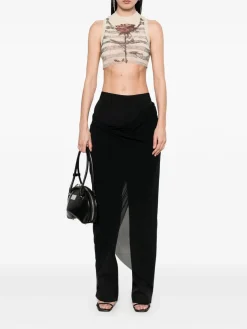Pantaloni per gamba dritta in lana nera