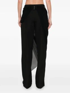 Pantaloni per gamba dritta in lana nera