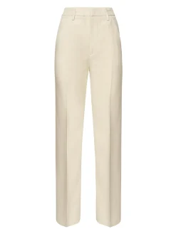 Pantaloni Reina in viscosa e twill di lino