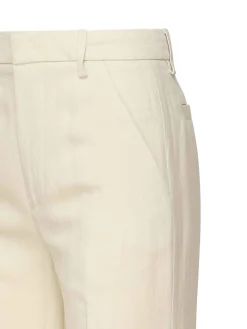 Pantaloni Reina in viscosa e twill di lino