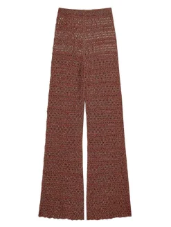 Pantaloni ricamati marroni