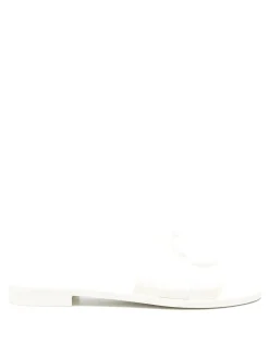Pantofole bianche con logo Appliquio