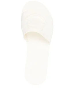 Pantofole bianche con logo Appliquio