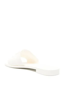 Pantofole bianche con logo Appliquio