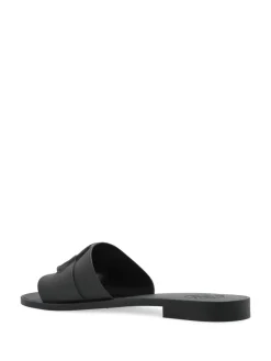 Pantofole nere con logo Appliquo