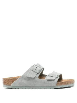Pantofole verdi in pelle scamosciata