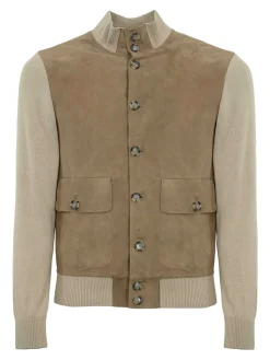 Pelle in maglia con fiume e giacca in maglia