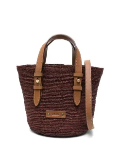 Piccola borsa di rafia marrone