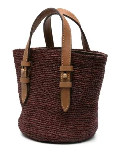 Piccola borsa di rafia marrone