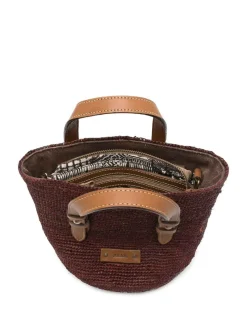 Piccola borsa di rafia marrone