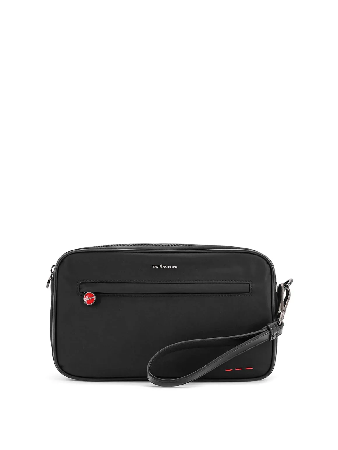 Pochette In Nylon Con Iconico Ricamo Logo