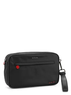 Pochette In Nylon Con Iconico Ricamo Logo