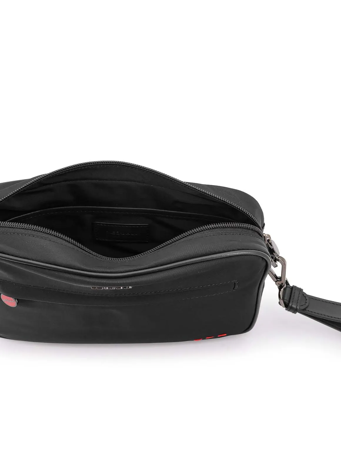 Pochette In Nylon Con Iconico Ricamo Logo