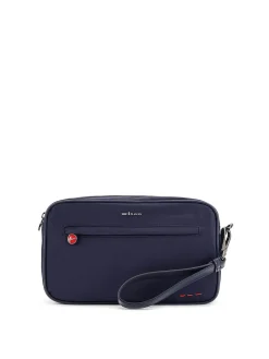 Pochette In Nylon Con Iconico Ricamo Logo