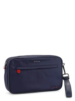 Pochette In Nylon Con Iconico Ricamo Logo