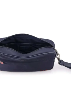 Pochette In Nylon Con Iconico Ricamo Logo