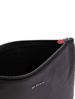 Pochette In Nylon Con Iconico Ricamo Logo
