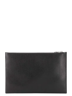 Pochette in pelle con logo mcqueen graffiti
