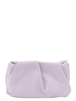Pochette in pelle con rosa frontale