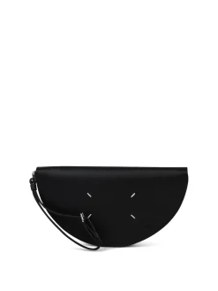 Pochette in pelle Saffiano Nera