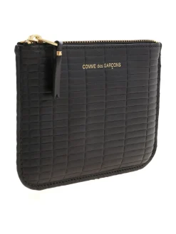 Pochette mini nera con motivo geometrico