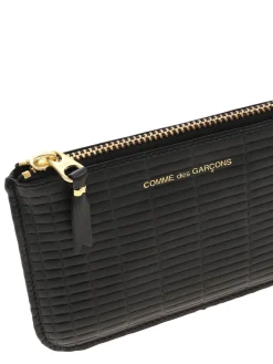 Pochette mini nera con motivo geometrico
