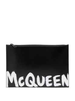 Pochette piatta con zip `mcqueen graffiti`