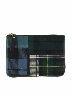 Pochette verde e blu motivo tartan