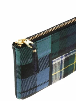 Pochette verde e blu motivo tartan