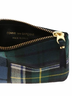 Pochette verde e blu motivo tartan