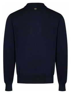 POLO a maniche lunghe in maglia blu navy
