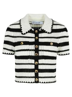 Polo di miscela in cotone crema