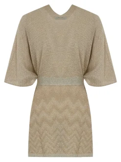 Poncho degradato in viscosa e lurex