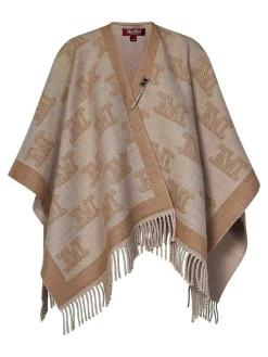 Poncho In Lana Jacquard Frine