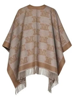 Poncho In Lana Jacquard Frine