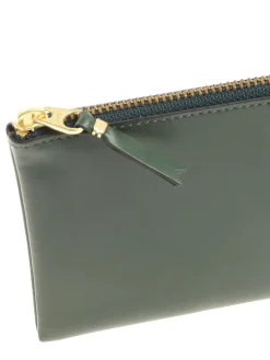 Porta monete verde bottiglia con zip