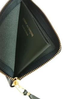 Porta monete verde bottiglia con zip