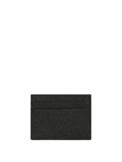 Portacarte in pelle con placca logo