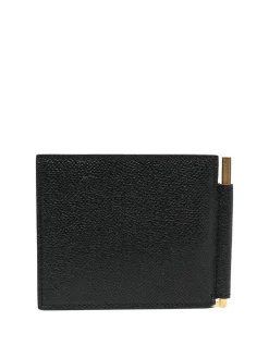 Portacarte in pelle granata con logo