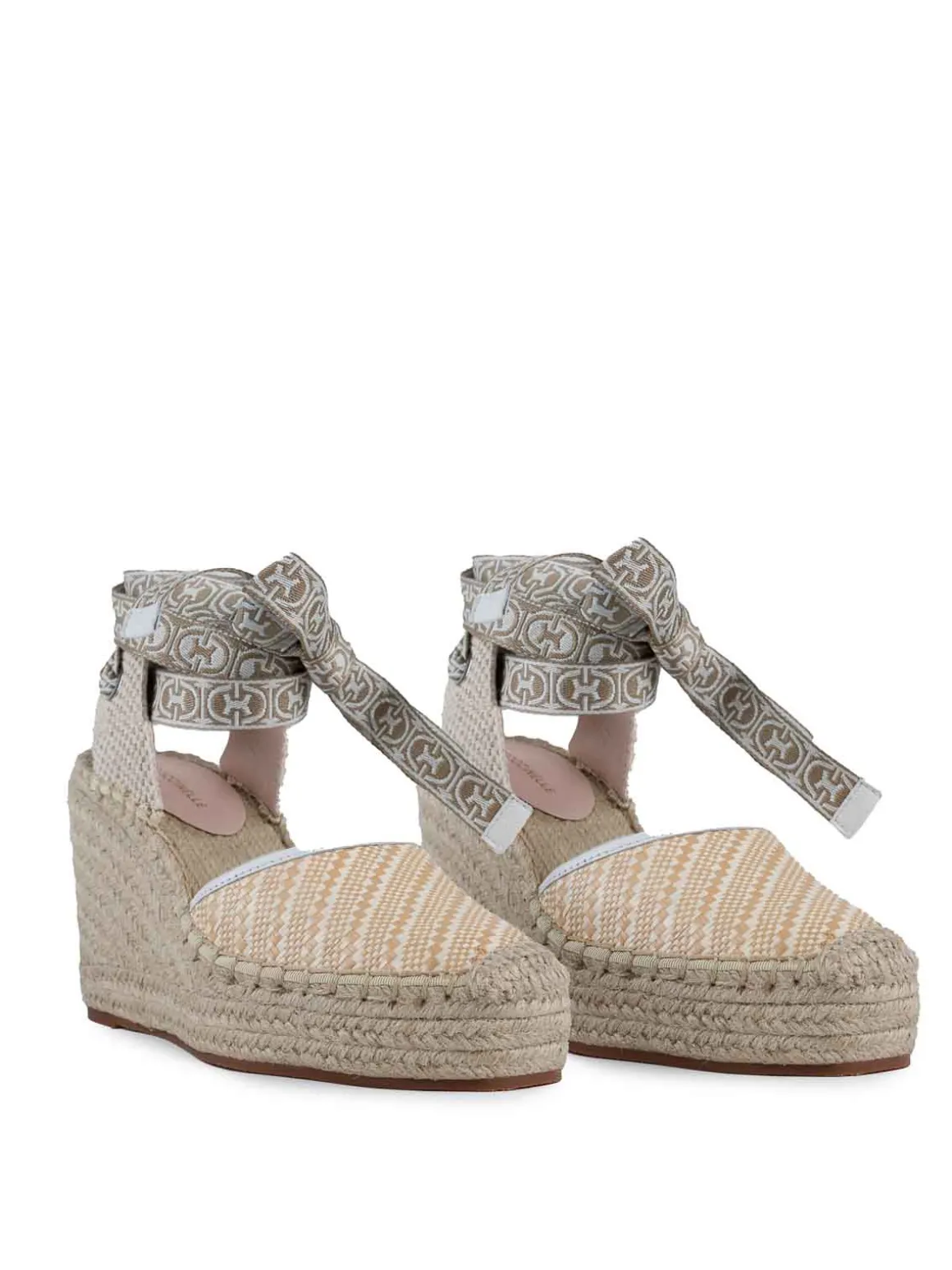 Praia Bicolor Straw Espadrille zeppe